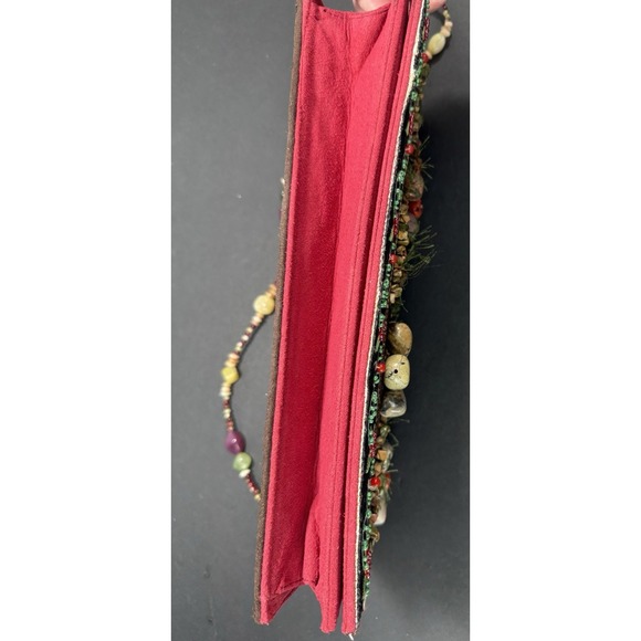 Mary Frances Purse Shoulder Bead Work Floral Embellished Stone Handbag Clutch‎ - Picture 10 of 16